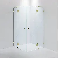 Bilde av INR Iconic Nordic Rooms Dusjhjørne ARC 16 Måltilpasset Brushed Brass / Timeless Klart Glass Dusjhjørne