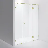 Bilde av INR Iconic Nordic Rooms Dusjnisje ARC 7 Måltilpasset Brushed Brass / Opal Klart Glass Dusjnisje
