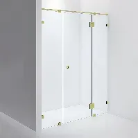 Bilde av INR Iconic Nordic Rooms Dusjnisje ARC 7 Måltilpasset Brushed Brass / Timeless Klart Glass Dusjnisje