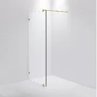 Bilde av INR Iconic Nordic Rooms Dusjvegg ARC 20 Måltilpasset Brushed Brass / Opal Klart Glass Dusjvegg
