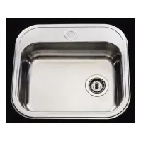 Bilde av INTRA JUVEL Juvel BK480B-R02 børstet rustfri køkkenvask 48x34 cm til nedfældning - bagkant for plads til armatur samt basketstrainer Rørlegger artikler - Kjøkken - Kjøkkenvasker
