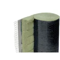 Bilde av ISOVER U Protect 50x600x6000mm - Sort, mineraluld trådvævsmåtte. Pakke af 2 rll Rørlegger artikler - Verktøy til rørlegger - Isolasjon