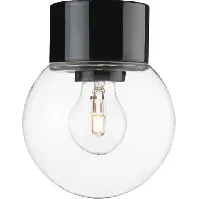 Bilde av Ifö Classic Globe taklampe, Ø15 cm, sort/klar Lamper &amp; el > Lamper &amp; spotter