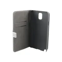 Bilde av Insmat Exclusive - Lommebok for mobiltelefon - lær - svart - for Samsung Galaxy Note 3 Tele & GPS - Mobilt tilbehør - Deksler og vesker
