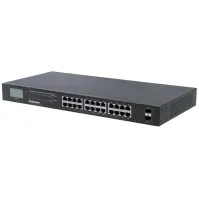 Bilde av Intellinet 561242, Uhåndtert, Gigabit Ethernet (10/100/1000), Full tosidig, Strøm over Ethernet (PoE), Rack-montering, 1U PC tilbehør - Nettverk - Switcher