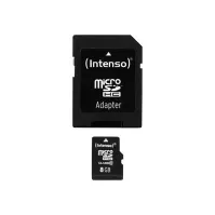Bilde av Intenso Class 10 - Flashminnekort (microSDHC til SD-adapter inkludert) - 8 GB - Class 10 - microSDHC Foto og video - Foto- og videotilbehør - Minnekort