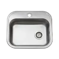Bilde av Intra Juvel rustfri stål køkkenvask 550x480 mm (480x340) med armaturhul og manuel strainer Rørlegger artikler - Kjøkken - Kjøkkenvasker