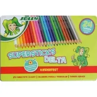 Bilde av Jolly Delta trekantede blyanter 24 farger i en metallboks (9014400077211) Skriveredskaper - Blyanter & stifter - Blyanter