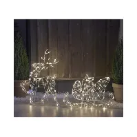 Bilde av Juledekorasjon silhuett Atja reinsdyr og slede Strikking, pynt, garn og strikkeoppskrifter