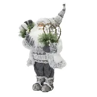 Bilde av Julenisse med sekk hvit/grå Strikking, pynt, garn og strikkeoppskrifter