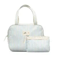 Bilde av Karen Denmark - 2 pcs Cosmetic bag with handle Blue/white stripes - Skjønnhet