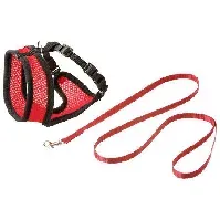 Bilde av Karlie - Mesh Cat Harness With Leash Kitten S - Red/Black (770.1250) - Kjæledyr og utstyr