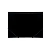 Bilde av Kartonmappe Q-Line A4 sort m/3 klapper & elastik blank elastikmappe - (10 stk.) Papir & Emballasje - Kalendere & notatbøker - Kalendere
