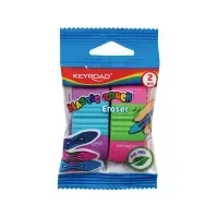 Bilde av Keyroad Keyroad Elastic Touch Universal Eraser, 2 stk., anheng, bland farger Skriveredskaper - Markør - Øvrige markør