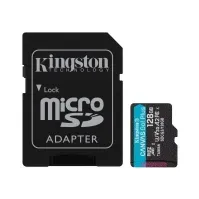 Bilde av Kingston Canvas Go! Plus - Flashminnekort (microSDXC til SD-adapter inkludert) - 128 GB - A2 / Video Class V30 / UHS-I U3 / Class10 - microSDXC UHS-I Foto og video - Foto- og videotilbehør - Minnekort