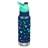 Bilde av Klean Kanteen Vannflaske til barn med sportslokk 355 ml, Navy Hearts Termoflaske