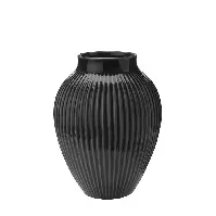 Bilde av Knabstrup Keramik Vase 20cm Riflet Svart Hjem og hage - Dekor - Vaser
