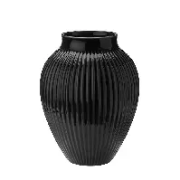 Bilde av Knabstrup Keramik Vase 27cm Riflet Svart Hjem og hage - Dekor - Vaser