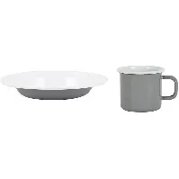 Bilde av Kockums Jernverk Sett med krus og dyp tallerken, grå Dyp tallerken
