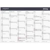 Bilde av Kontorkalender A4 Moderne 2024 Papir & Emballasje - Kalendere & notatbøker - Kalendere