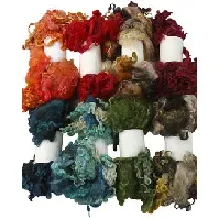 Bilde av Krøllet ull mixede farger Strikking, pynt, garn og strikkeoppskrifter