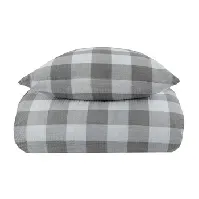 Bilde av Krepp sengetøy - 150x210 cm - Check grey - 100% bomull Sengetøy ,  Enkelt sengetøy , Sengetøy 150x210 cm