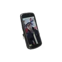 Bilde av Krusell Classic - Eske for mobiltelefon - lær - grå, svart - for Samsung Galaxy Nexus Tele & GPS - Mobilt tilbehør - Deksler og vesker