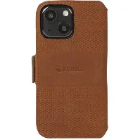 Bilde av Krusell Krusell Leather Wallet iPhone 13, Cognac Mobildeksel og futteral iPhone,Elektronikk