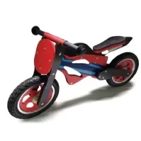 Bilde av Løbe Motorcykel i træ med rigtige lufthjul, Rød Utendørs lek - Gå / Løbekøretøjer - Løpe sykkel