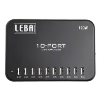 Bilde av LEBA NoteCharge - Strømadapter - 2.4 A - 10 utgangskontakter (USB) Tele & GPS - Batteri & Ladere - Ladere