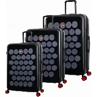 Bilde av LEGO - ColourBox Brick Dots Trolley / koffert-sett - 3 deler - svart/grå - Bagasje og reiseutstyr