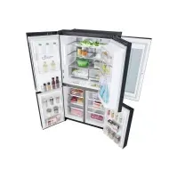 Bilde av LG GMX945MC9F - Kjøleskap/fryser - side-ved-side med vannautomat, isdispenser - Wi-Fi - bredde: 91.2 cm - dybde: 74.4 cm - høyde: 179.3 cm - 638 liter - Klasse F - mattsvart Hvitevarer - Kjøl og frys - Side-by-Side