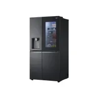 Bilde av LG GSXV91MCAE - Kjøleskap/fryser - side-ved-side med vannautomat, isdispenser - Wi-Fi - bredde: 91.3 cm - dybde: 73.5 cm - høyde: 179 cm - 635 liter - Klasse E - mattsvart Hvitevarer - Kjøl og frys - Side-by-Side