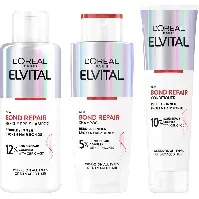 Bilde av L'Oréal Paris Elvital Bond Repair Trio Pre-Shampoo 200 ml, Shampoo 200 ml & Conditioner 150 ml Hårpleie - Pakkedeals