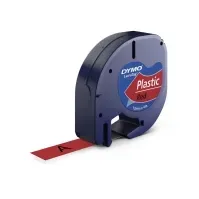Bilde av Labeltape DYMO LetraTAG 12mm x 4m rød plasttape Papir & Emballasje - Markering - Etiketter og Teip