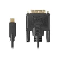 Bilde av Lanberg - Adapterkabel - dobbeltlenke - 24 pin USB-C (hann) til DVI-D (hann) - USB 3.2 Gen 2 - 3 m - støtte for 4K 60 Hz (3840 x 2160) - svart PC tilbehør - Kabler og adaptere - Adaptere