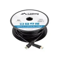 Bilde av Lanberg - High Speed - HDMI-kabel med Ethernet - HDMI hann til HDMI hann - 80 m - dobbeltisolert - svart - Active Optical Cable (AOC), 8 K 30 Hz (7680 x 4320) støtte, 4K 144Hz støtte, 8K60Hz (7680 x 4320) support (DSC), DSC 1.2 support PC tilbehør - Kable