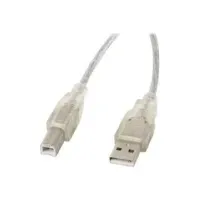 Bilde av Lanberg - USB-kabel - USB (hann) til USB-type B (hann) - USB 2.0 - 1.8 m - gjennomsiktig PC tilbehør - Kabler og adaptere - Datakabler