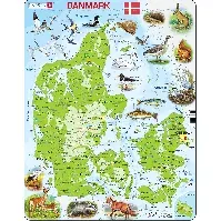 Bilde av Larsen Puzzle - Denmark with Animals (66 pcs) (K78) - Leker