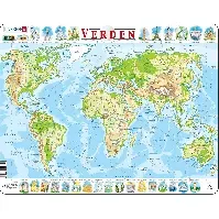Bilde av Larsen Puzzle - World map (80 pcs) (K4) - Leker
