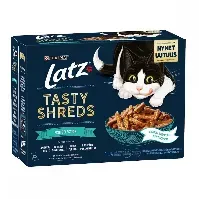 Bilde av Latz Tasty Shreds Fish Selection Multipack 12x80 g Katt - Kattemat - Våtfôr