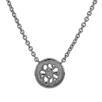 Bilde av Lene Visholm Drops In Circle Svart Rodinert Sølv Halskjede Med Zirconia N.1301SRH