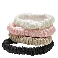 Bilde av Lenoites Mulberry Silk Skinny Scrunchies, White, Pink, Beige, Bla Hårpleie - Hårpynt og tilbehør - Hårstrikk