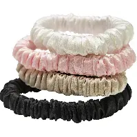 Bilde av Lenoites Mulberry Silk Skinny Scrunchies White, pink, beige, black - 4 pcs Accessories - Hårbånd & Hårpynt