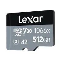 Bilde av Lexar Professional SILVER series - Flashminnekort (microSDXC til SD-adapter inkludert) - 512 GB - A2 / Video Class V30 / UHS-I U3 / Class10 - 1066x - microSDXC UHS-I Foto og video - Foto- og videotilbehør - Minnekort