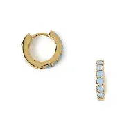 Bilde av Light Sapphire Opal Drop Huggie Hoops With Perciosa® Crystals - Accessories