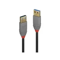 Bilde av Lindy 36753, 3 m, USB A, USB A, USB 3.2 Gen 1 (3.1 Gen 1), 5000 Mbit/s, Sort, Grå PC tilbehør - Kabler og adaptere - Datakabler