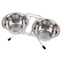 Bilde av Little&Bigger Double Diner Metallic Skål (2 x 450 ml) Hund - Matplass - Hundeskåler