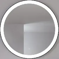 Bilde av Loevschall Libra speil med lys, dimbar, touch, Ø100 cm, sort Baderom > Innredningen