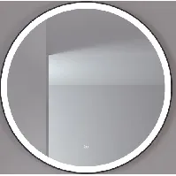 Bilde av Loevschall Nyborg Round speil med lys, dimbar, touch, Ø80 cm, sort Baderom > Innredningen